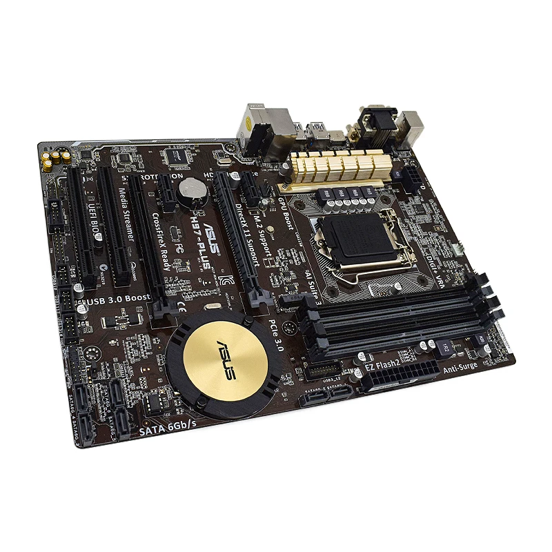 Imagem -04 - Placa-mãe Usada Placa Principal Chipconjunto H97 4x Ddr3 Atx Intel Lga 1150 Suporta Processador Core 4th Gen Asus-h97-plus