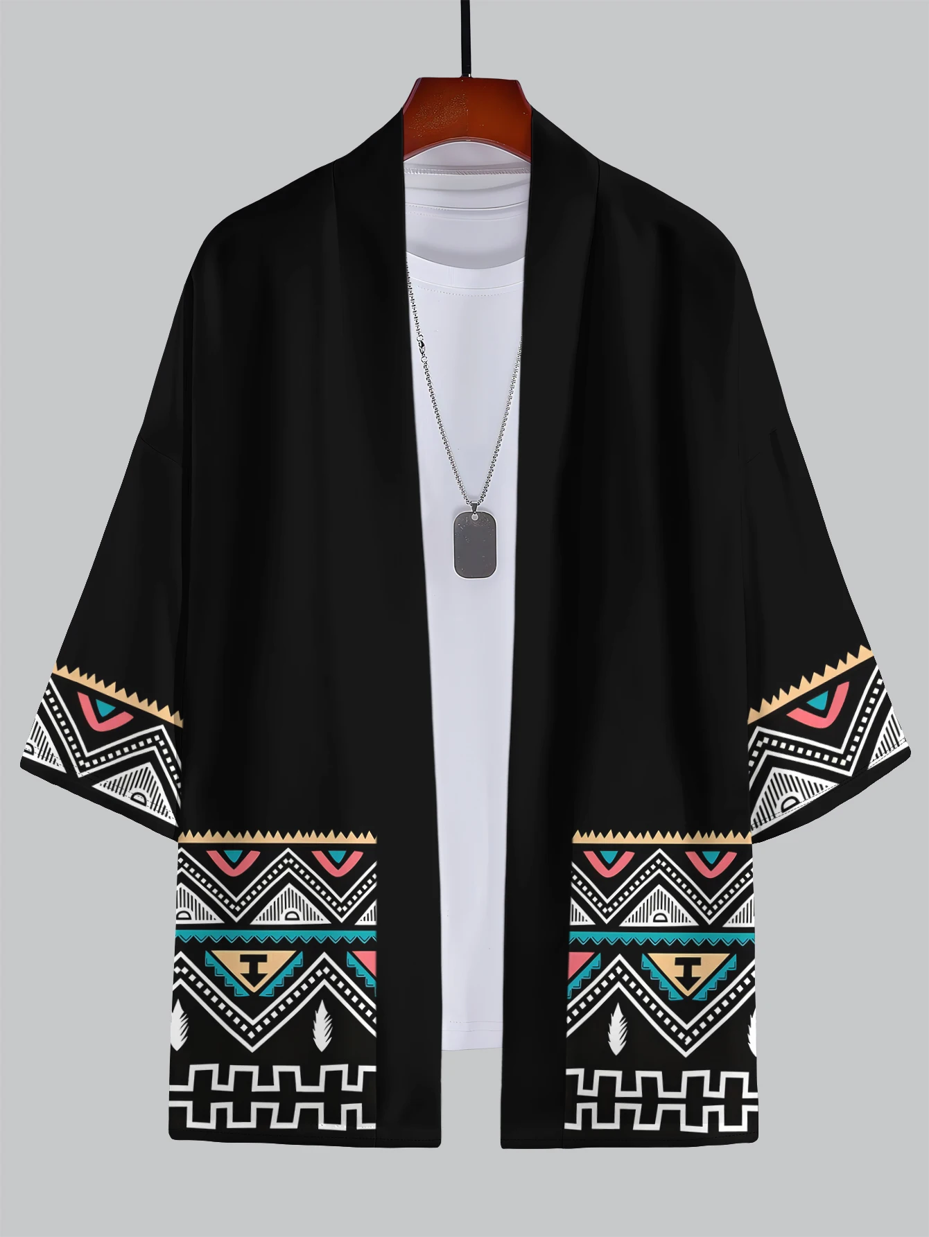 2025 New Summer Men's 3D Kimono Bundle - Geometric & Gradient Patterns