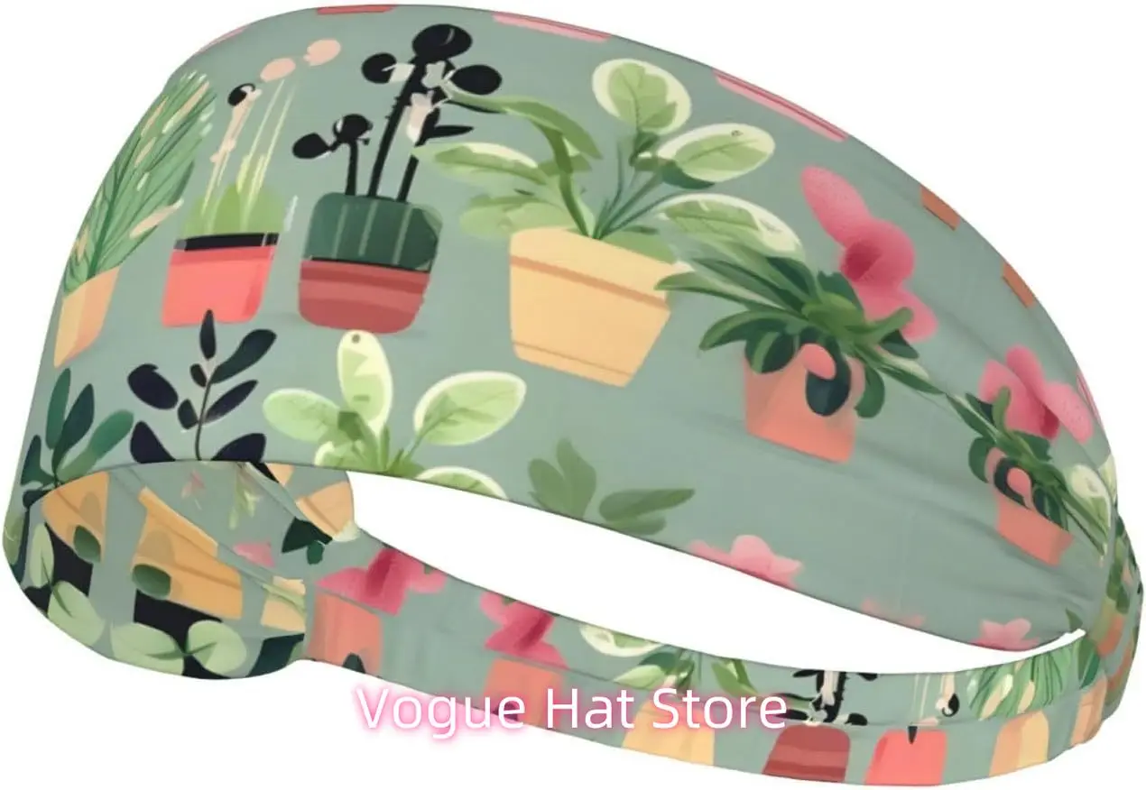 

Elastic Exercise Headband, Outdoor Sports Elastic Headband, Fitness, Yoga, Running, Cycling Bonsai Plant Pattern