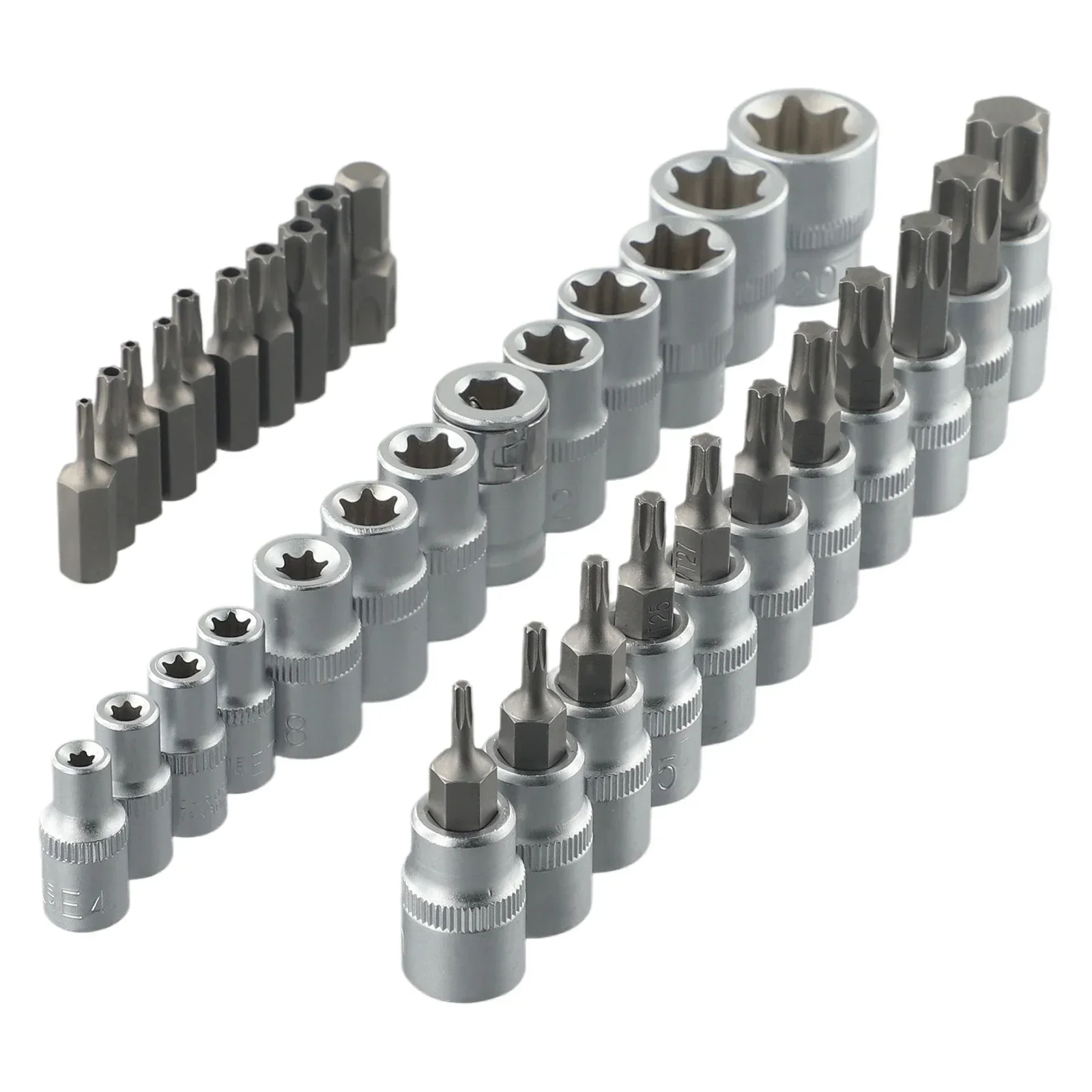 

Bits Drive Tool Bits Socket Hand Tools Bits Attachments Chrome Vanadium Steel High Quality Torx Star Sockets & Bit