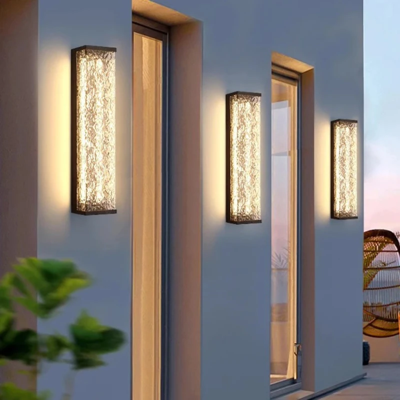 SANDYHA Modern Long Strip Wall Lamp Outdoor Waterproof Decorative Light LED Lighting Fixture Hall Garden Courtyard Exterior wall