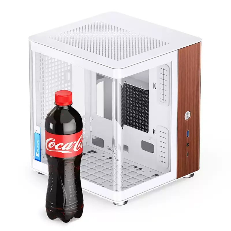 White Curved Panoramic Glass Gaming Chassis JONSBO TK Series TK0 TK1 TK3 Aluminum Shell BTF Back Plug Motherboard Computer Case