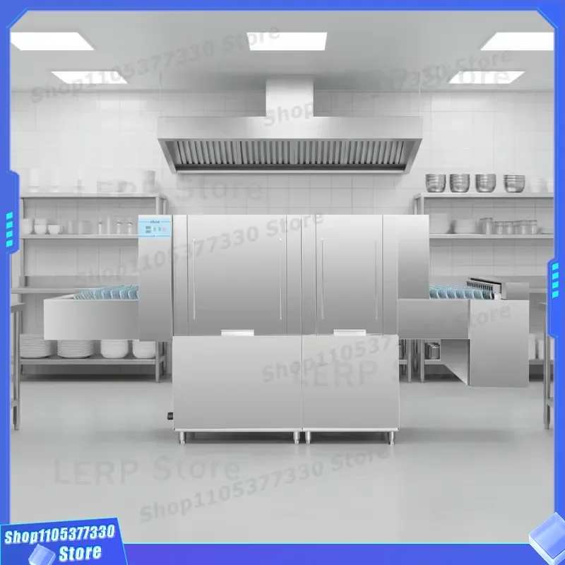 Commercial Single-Channel Double-Rinse Long-Style Freestanding Dishwasher with Full-Integrated Control and 3500 Sets Capacity