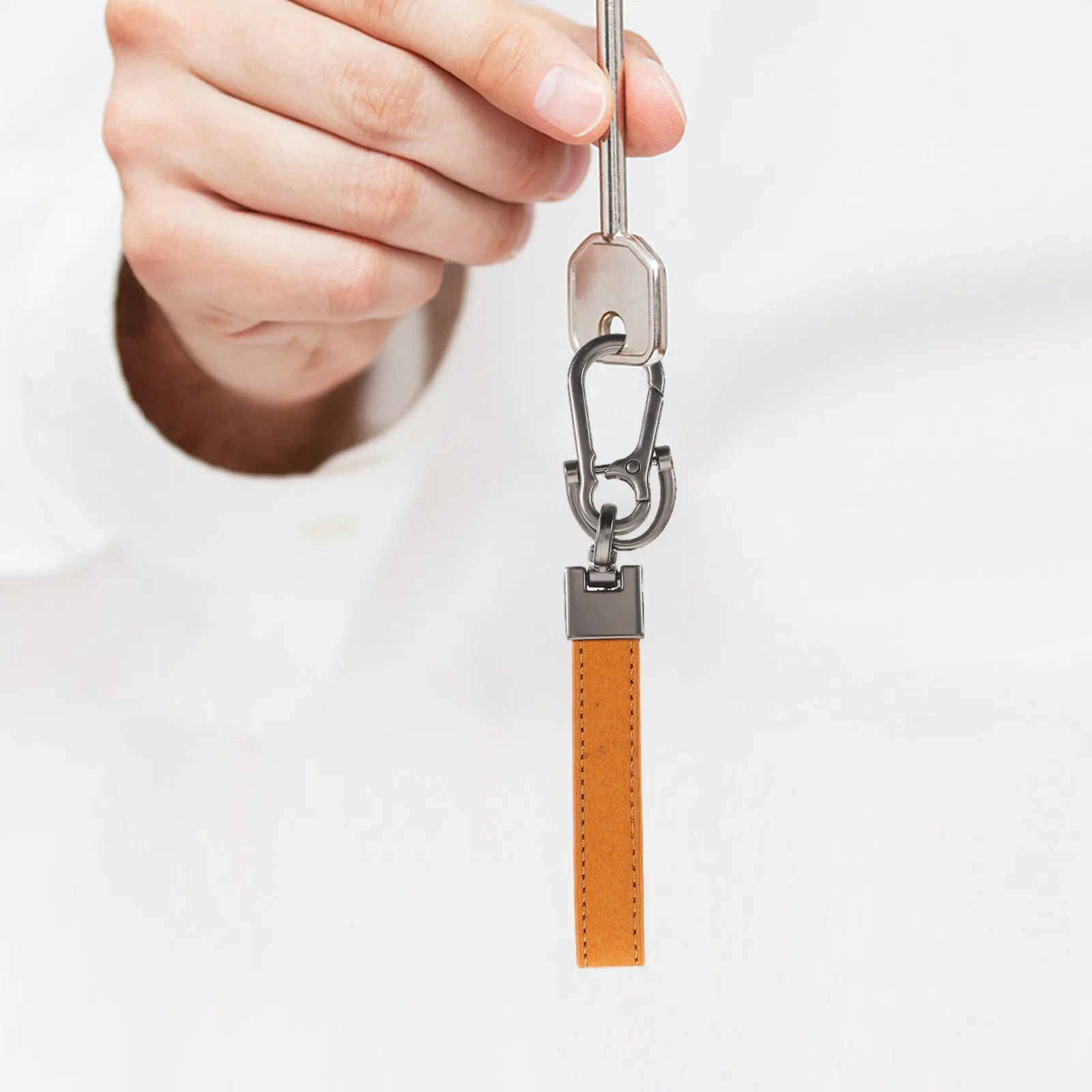

2Pcs Car Key Fob Wristlet Keychain Faux Car Key Chain Holder Anti-Lost D-Ring Hand Wrist Lanyard Keyring Men Women