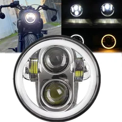 Motorcycle 5.75 Inch Halo Angel Eyes LED Headlight For Dyna Sportster 1200 883 XL Street 500 750 5-3/4