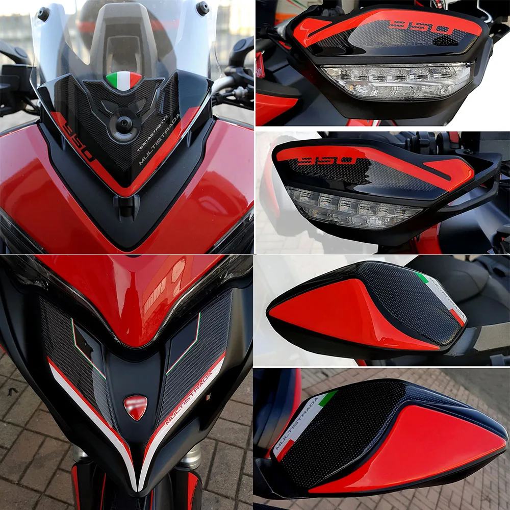 Fuel Tank Protection Stickers Kit, Resina 3D, Impermeável, Anti-Scratch Protector, Ducati Multistrada 950, 2018, 2019, 2020