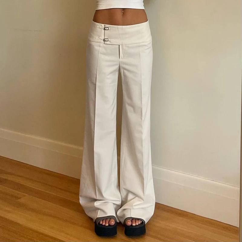 

Fashion Solid Loose Casual Women Long Pants Simple Basic All-Match Office Lady Style Bottoms