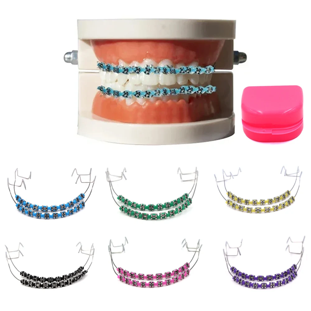 Fake Braces for Teeth - Removable Dental Jewelry with Metal Wire Bracket, DIY Tooth Decoration for Party Cosplay