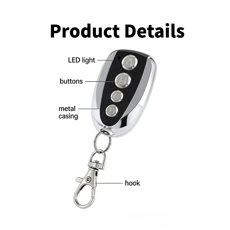 433Mhz Fixed Code Remote Duplicator Garage Door Remote Control Opener Electric Face to Face Car Gate Transmitter Newest