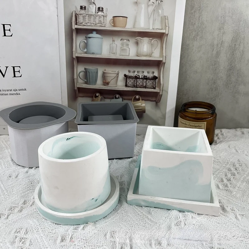 Triangle&gossip Modello Silicone Succulente Piante Vaso di Fiori Stampo, Creazione Cemento Stampi, Fai da Te Candelabro Portacandele Gesso Clay Artigianato Bonsai Decorazione Stampo - Triangolo Forma