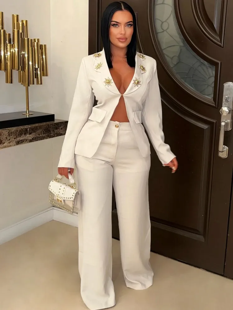 Fashion Set For Women 2 Piece Sets New Arrival Matching Two Pieces Sets Long Sleeve blazer Top And Pants Suits Outfits Clothing