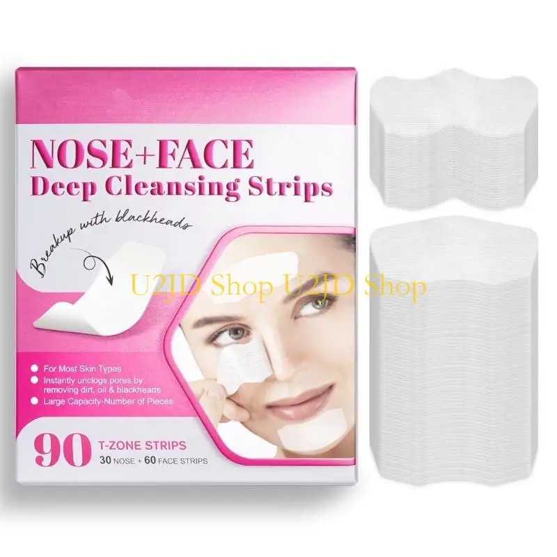 U2jd unisex Blackhead Verwijder masker Peel Nasale strips Diep reiniging Krimp poriën Neus Zwarte kop Verwijder Sticker Skin
