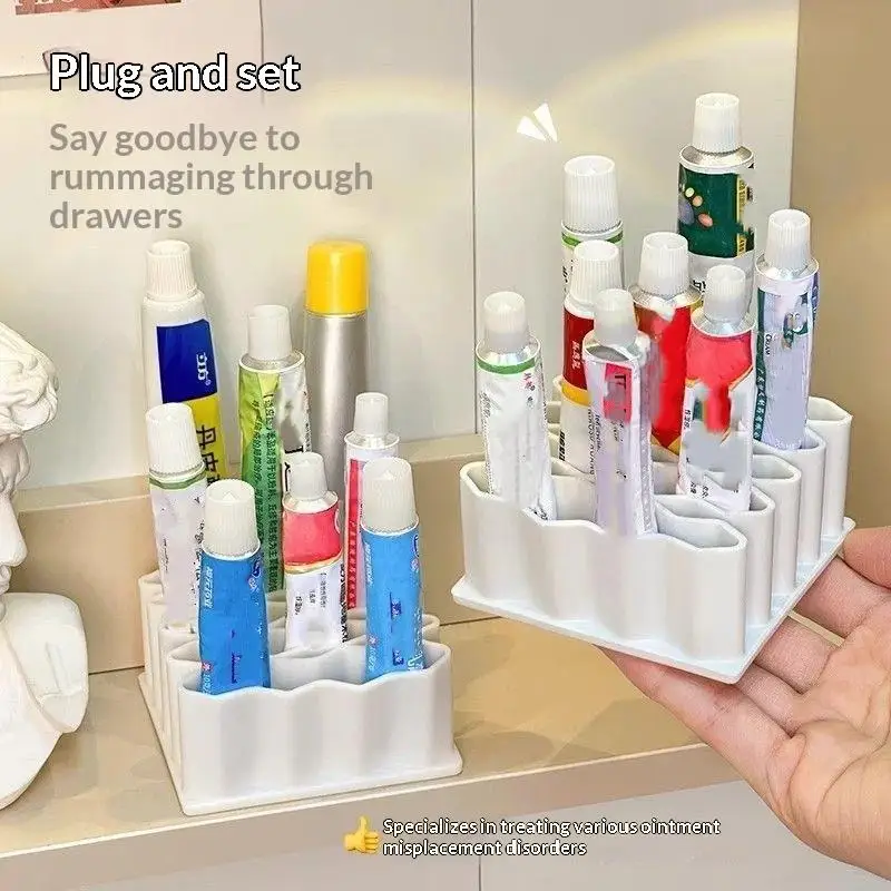 Soft Silicone Storage Holder Multi Slots Organizer for Ointments Small Cosmetic Samples Makeup Station Organizer