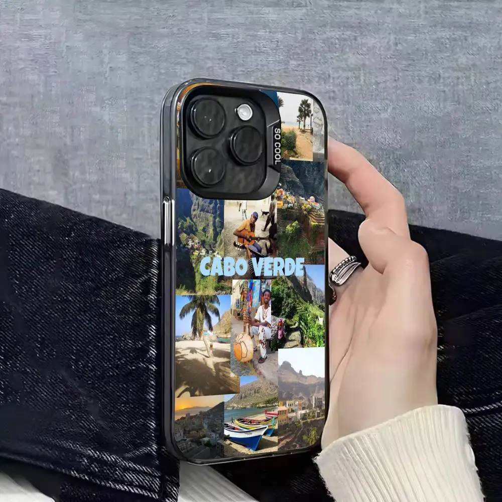 أفريقيا كيب فيردي جواز السفر العلم جراب هاتف آيفون 15,17,11,14,13,16,12,E,Max,Plus,Air,Pro,Mini غطاء أسود غير لامع #6