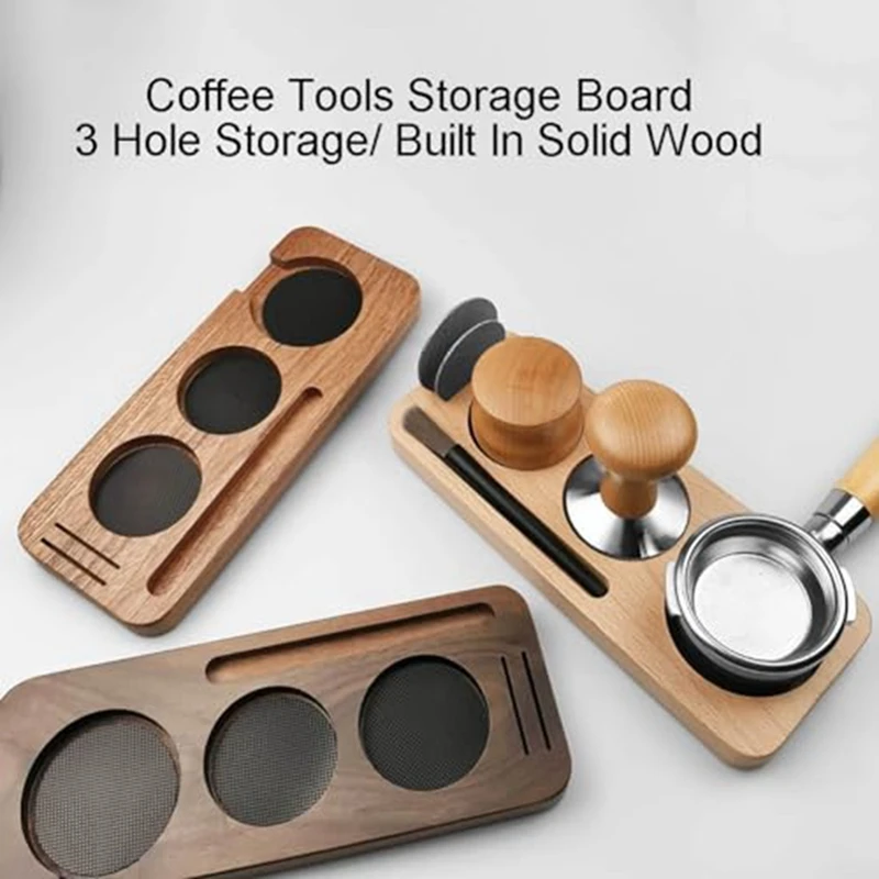 58 Mm Wooden Coffee Tamper Station Stand Coffee Portafilter Holder Presser Stand Espresso Distribution Lever Holder