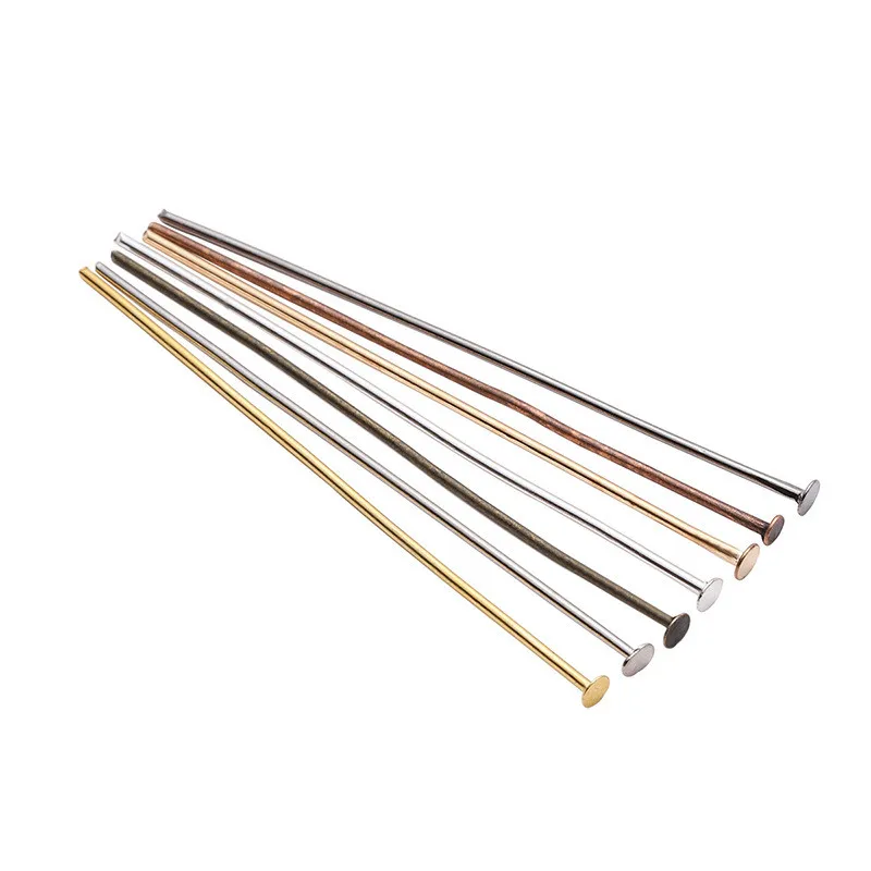 15-70MM Flat Head Pins Metal Headpins For Jewelry Findings Making DIY Supplies