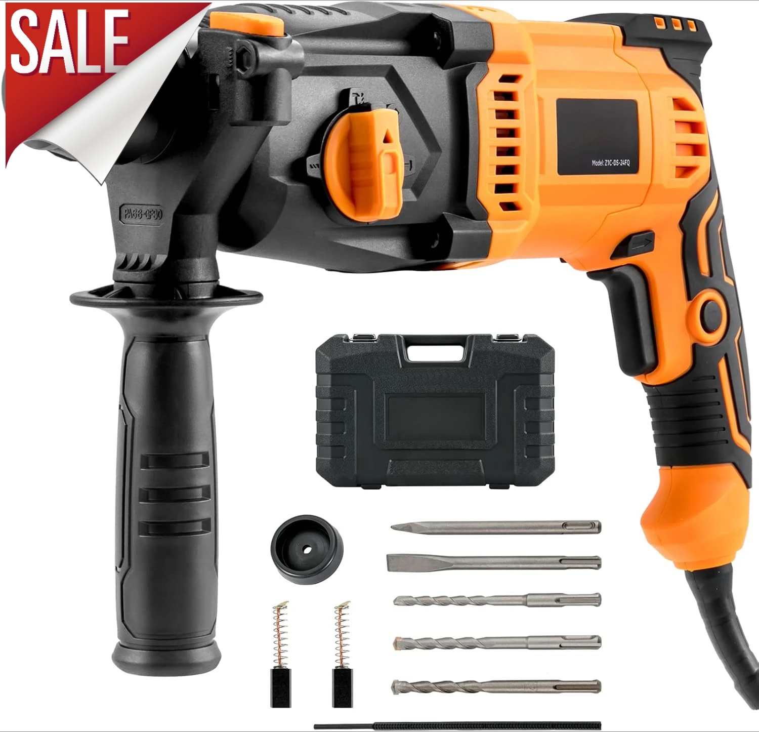 1 Inch SDS-Plus Rotary Hammer Drill, 8 Amp Corded Drills, Heavy Duty Chipping Hammers w/Safety Clutch, Power Tool For Concrete