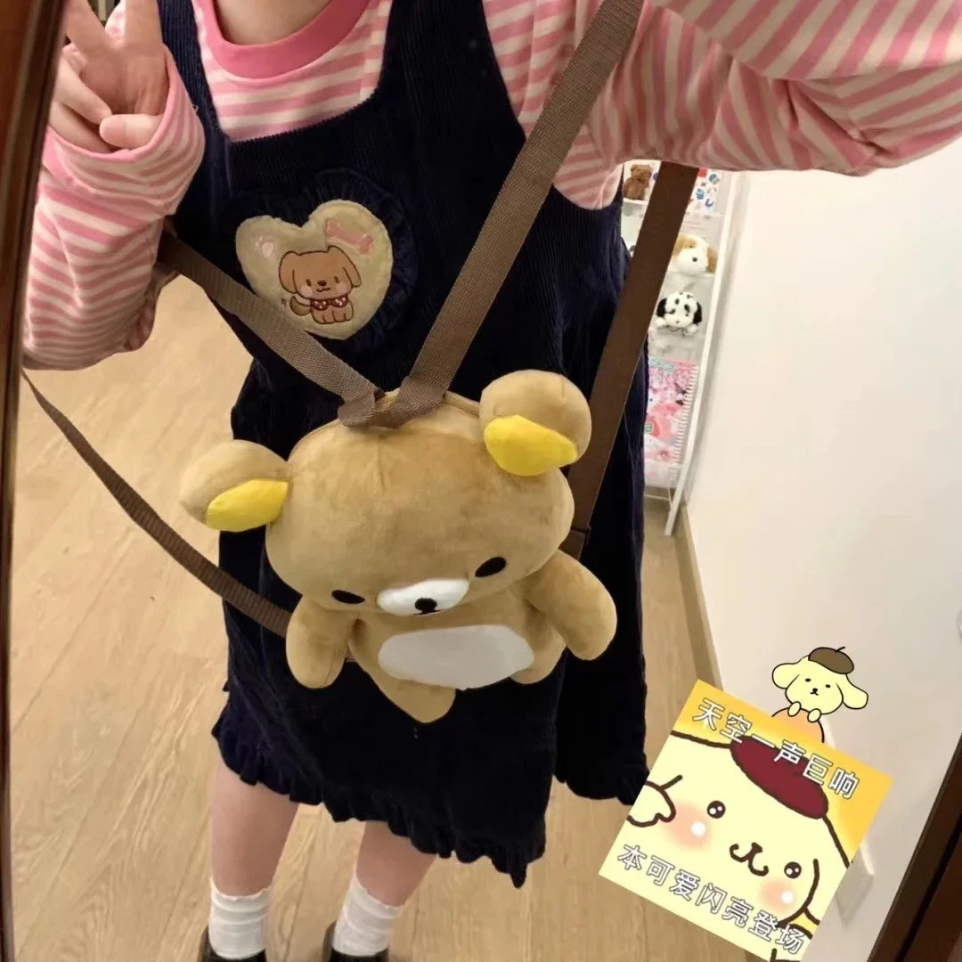 Rilakkuma Plush Bag Backpack Anime Bear Boby Kawaii Cute Bags for Women Girls Kids Back Pack