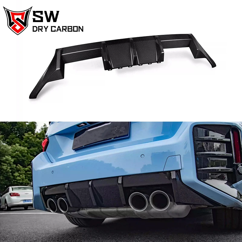 

Dry Carbon Fiber Car Rear Diffuser for BMW G87 M2 Coupe Carbon Fiber Rear Bumper Lip Under Spoiler Splitter Body Kit