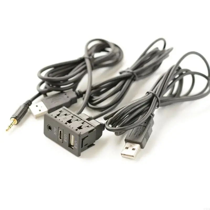 P9FD كابل لوحة تمديد لقارب السيارة مع واجهة USB من النوع C Aux