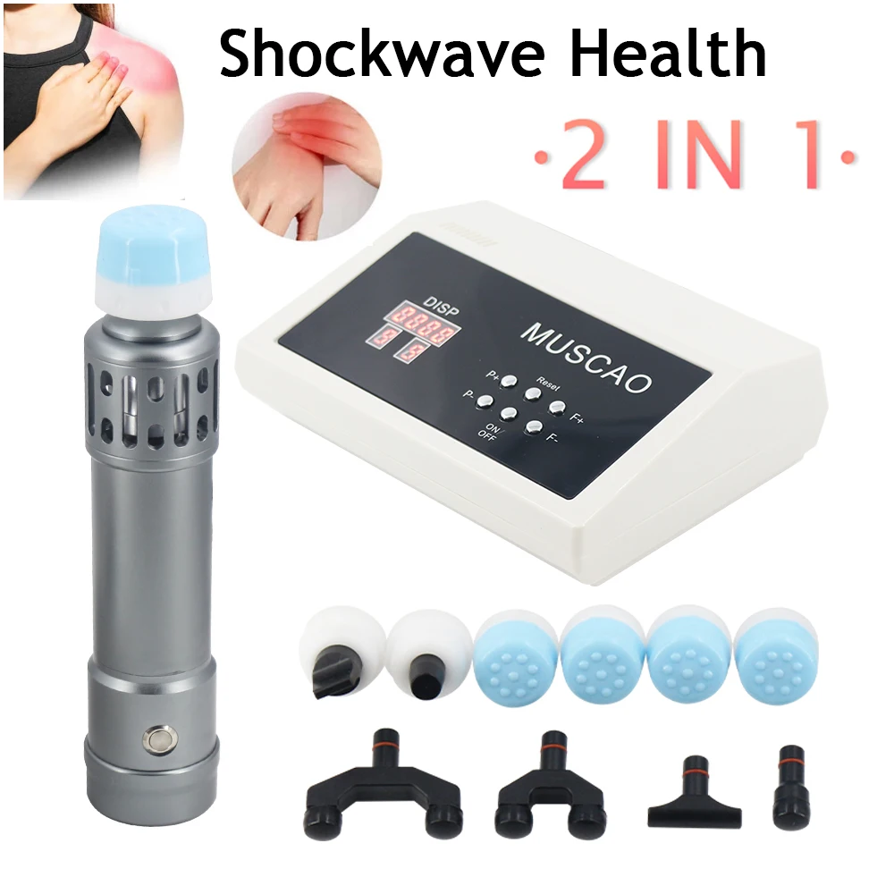 

Portable Shockwave Therapy Machine ED Treatment Body Pain Relief Massage Relax 2 in 1 Shockwave Device Chiropractic Tool