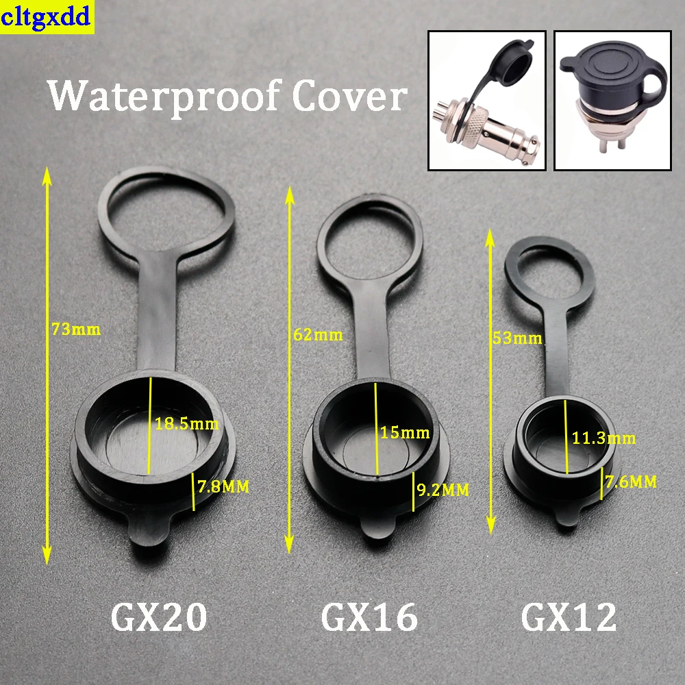 

Cltgxdd 1-5piece GX12 GX16 GX20 aviation circular socket waterproof and dustproof cap welding cable connector rubber protective