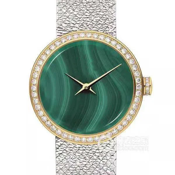 

2024 New watch advanced light luxury simple fashion diamond-encrusted waterproof women stainless steel mesh with quartz green