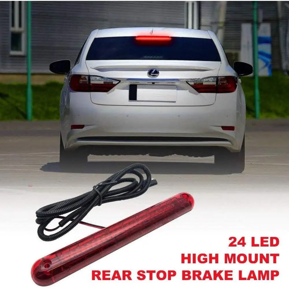 Red 24 LED 12V Automotive Car High Mount Third 3rd Brake Stop Tail Light Lamp Universal fit for all vehicles