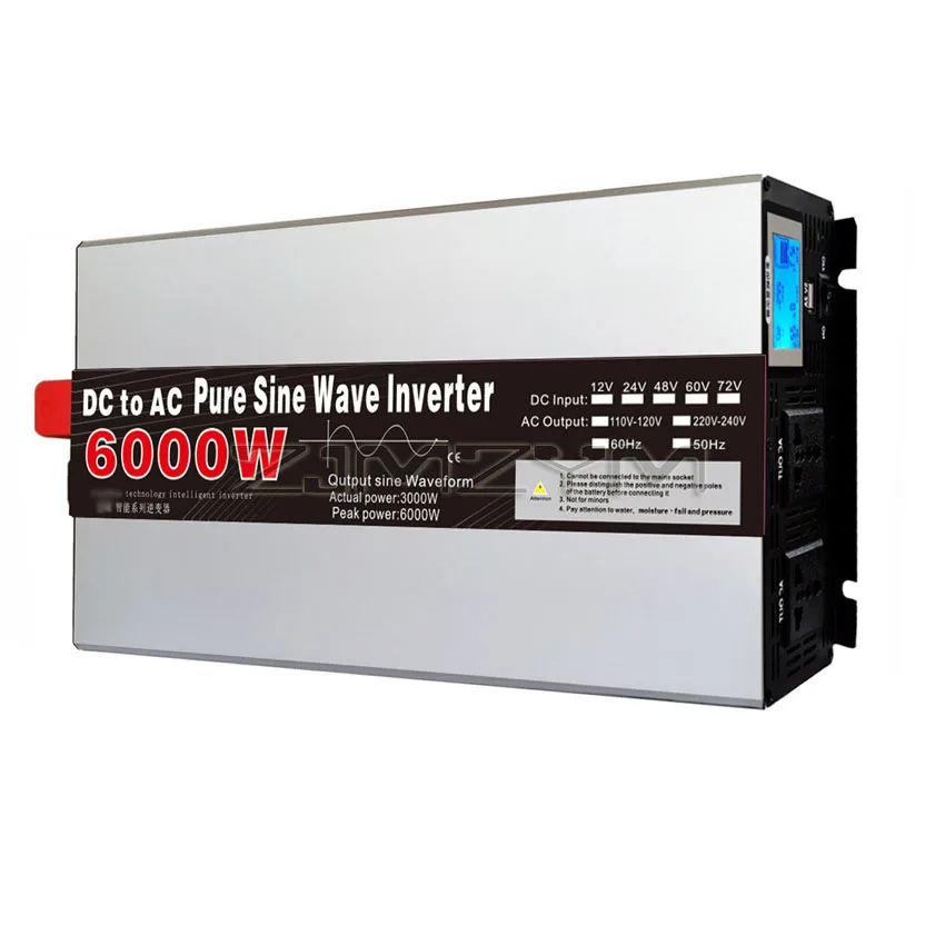 6000w 8000w reiner Sinus-Wechsel richter DC12V 24V bis AC 220V 230V 110V Solar-Wechsel richter Spannungs frequenz wandler mit Fernbedienung