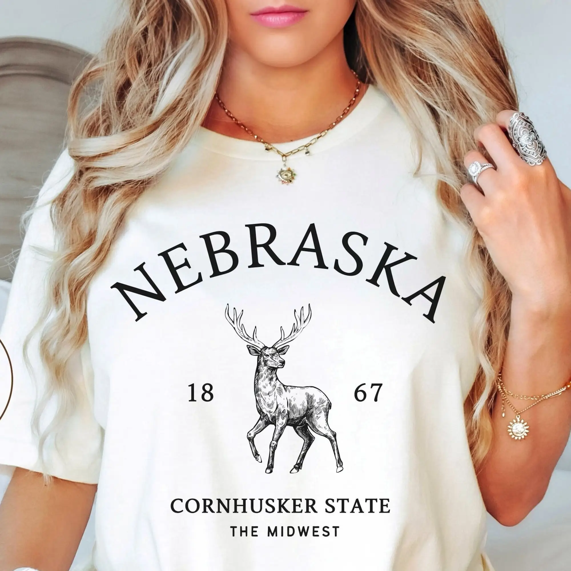 Nebraska Shirt, Cornhusker State Deer T-shirt, Unisex