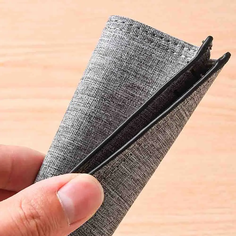 Canvas Men's Short Wallet Credit Card ID Card Holder Wallet Business Casual Slim Fit New Fashion Men's Youth Money Clip