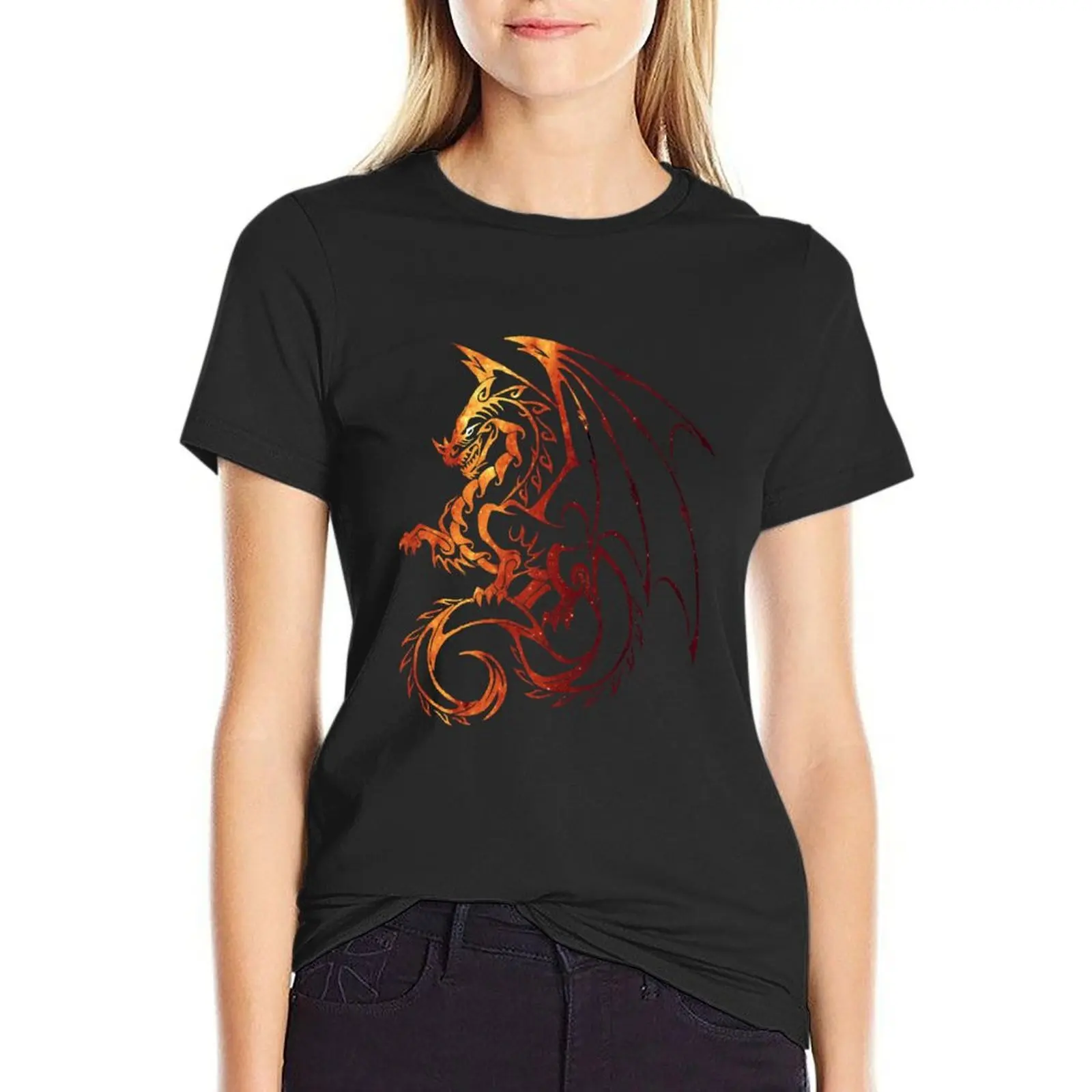 

Dragon Space T-Shirt Aesthetic clothing tees cute clothes western t-shirt dress for Women