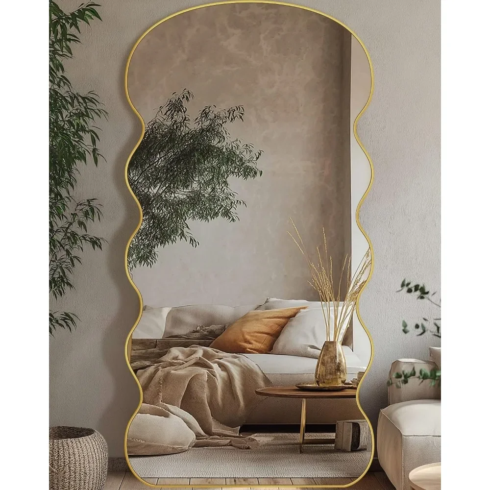 Miroir pleine longueur, sol autoportant 76 "x 34", corps complet sur pied avec support pour chambre à coucher, décoration de maison suspendue pour