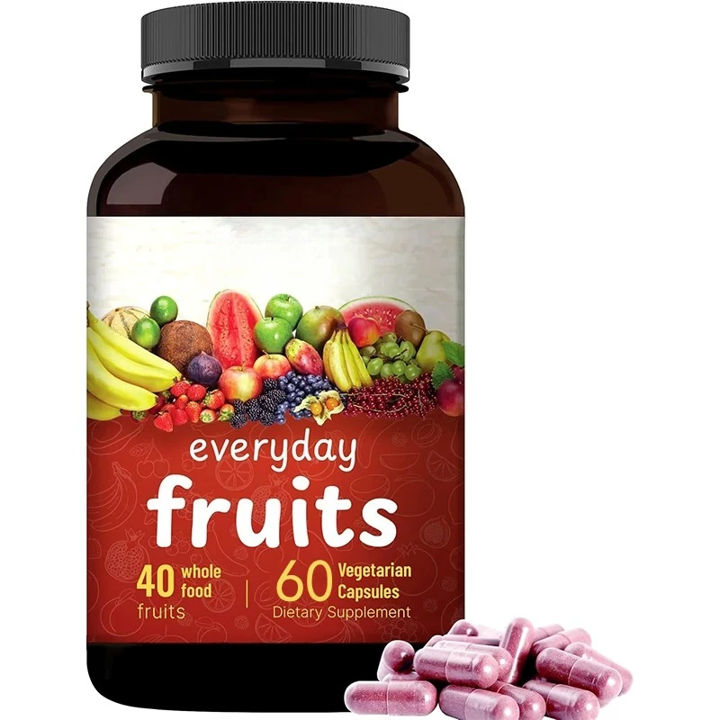 Fruit Supplement -60 Vegetarian Capsules, 40 All Fruit Blends || Vitamin And Superfood Formula