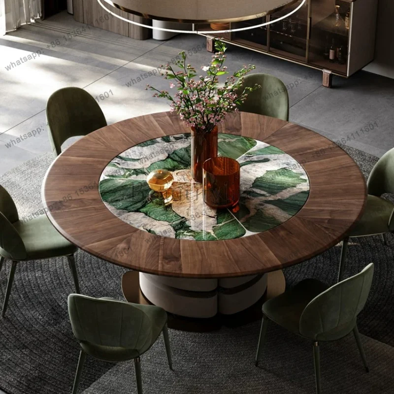 FG North American Black Walnut Round High-end Dining Tables Modern Light Luxury Kitcjen Dining Table Pliante Dining Room Furnitu