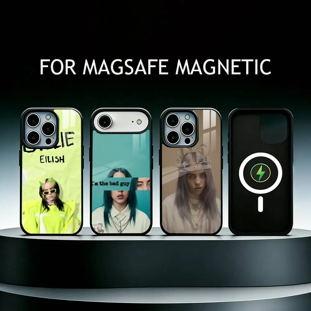 

Singer B-Billie Eilish Phone Case For iPhone17,16,15,14,13,12,11 Plus,Pro Max Magnetic For Magsafe Wireless Charging