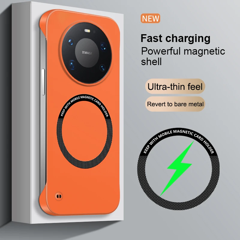 For Huawei Mate 80 Pro Max Frameless Magnetic for Magsafe Hard PC Phone Case for Mate80 Wireless Charging Matte Cover Ultra Thin