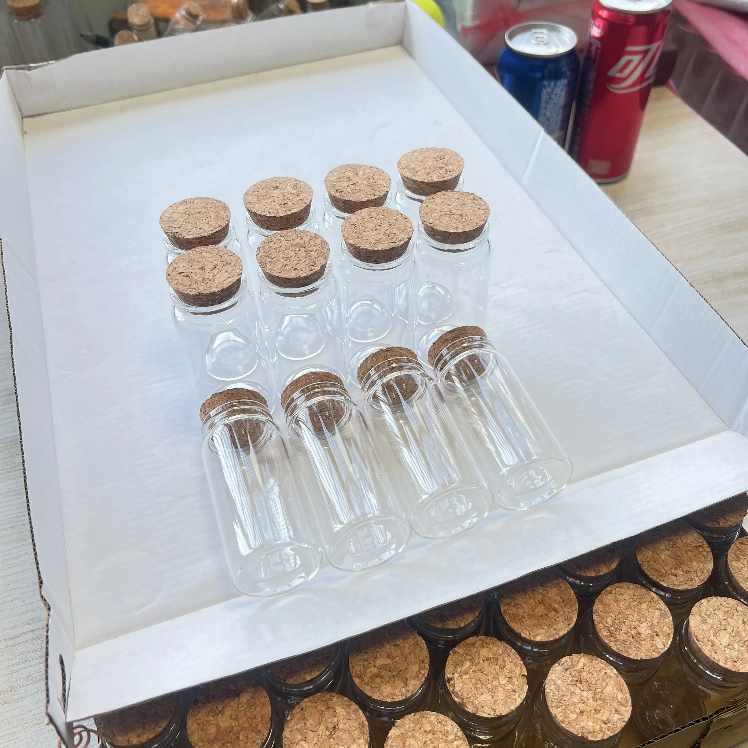 

24 pcs 60ml Mini Glass Bottles 37×80mm Storage tiny Jar for Spice Corks spicy Test tube Candy Containers Vials With Cork Stopper