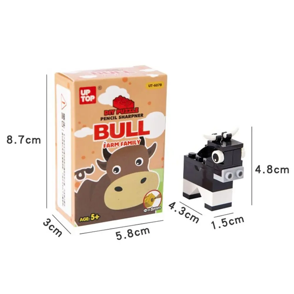 Animal Shape Building Blocks Pencil Sharpener Puzzle Toys Drawing DIY Assembly Pencil Sharpener Writing Sketching