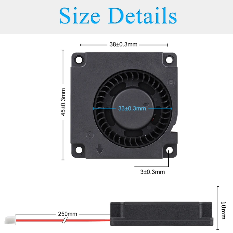 2 قطعة Gdstime 45 مللي متر تيار مستمر 24 فولت 4510 منفاخ مروحة التبريد 45x45x10 مللي متر الطرد المركزي توربو برودة ل طابعة ثلاثية الأبعاد التبريد