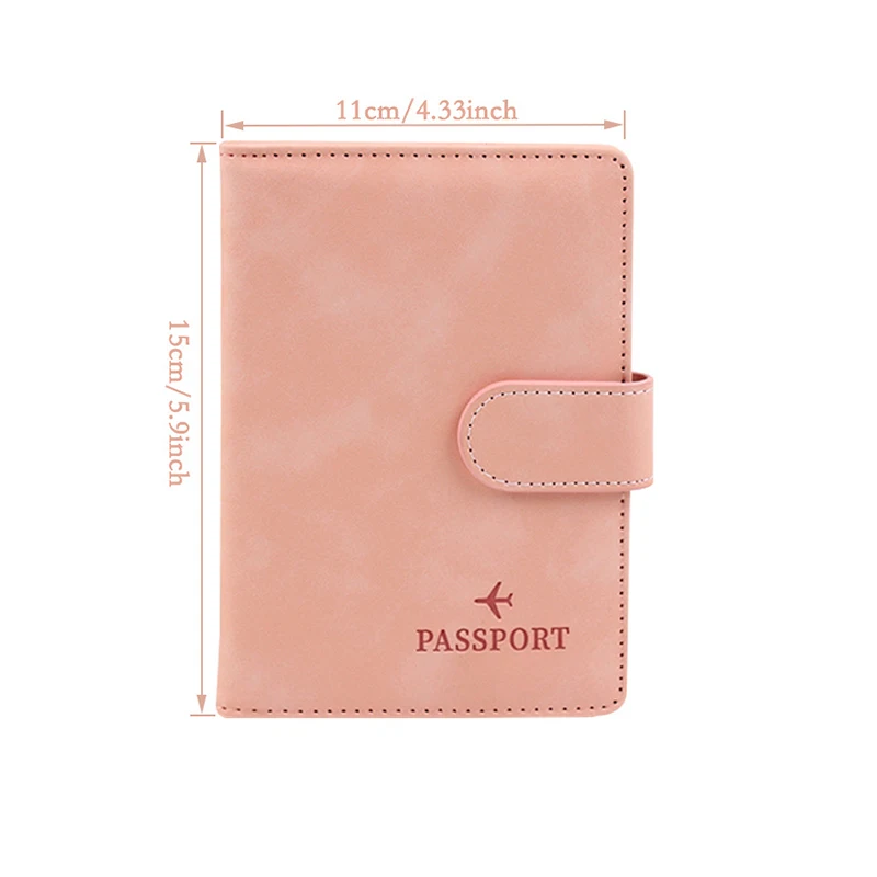 RFID Buckle Passport Cover PU Leather Man Women Travel Passport Holder With Credit Card Holder Case Wallet Protector Cover Case