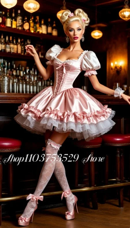 カスタムピンクショートプロムドレスバレエ風デザインレーザーカットきらめく生地バタフライコルセットフルスカートカクテルドレス