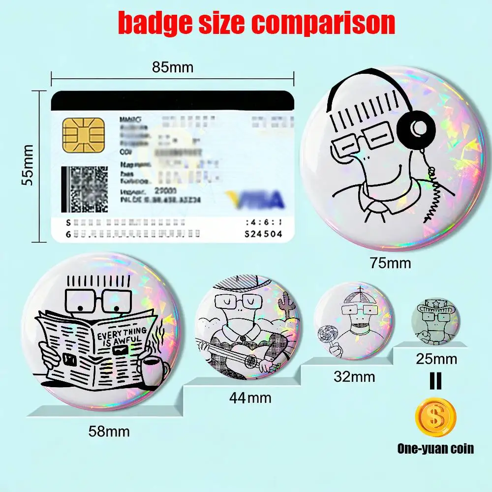 Milo Go To College band Descendants  Badges Badges On Backpack Jacket Cartoon Round Brooches  Acrylic Button Pins Collection