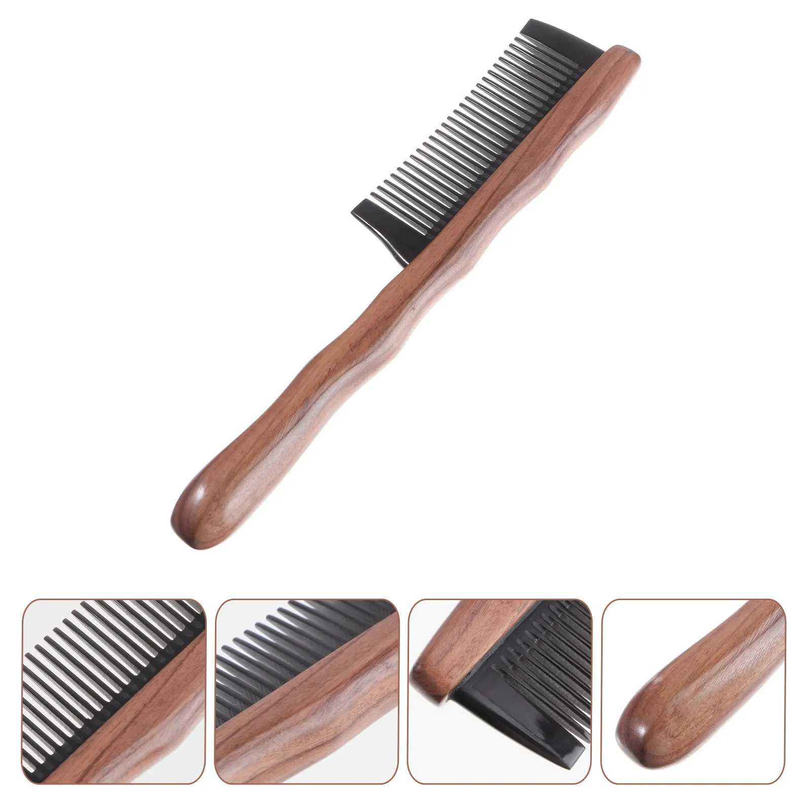 

Double Row Comb Sandalwood Smooth Teeth Hair Comb Massage Blood Circulation Relieve Headache Comfortable Grip