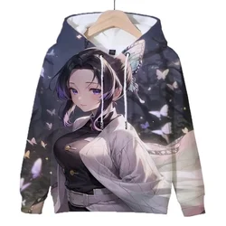 2024 Autumn Demon Slayer Children's Printed Pullover Cartoon Two-Dimensional Animation Children's Clothing Long Sleeve Hoodie