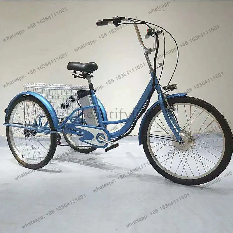 Electric assist for elderly foot-powered tricycles, 24/26 inch electric assist factory carton export