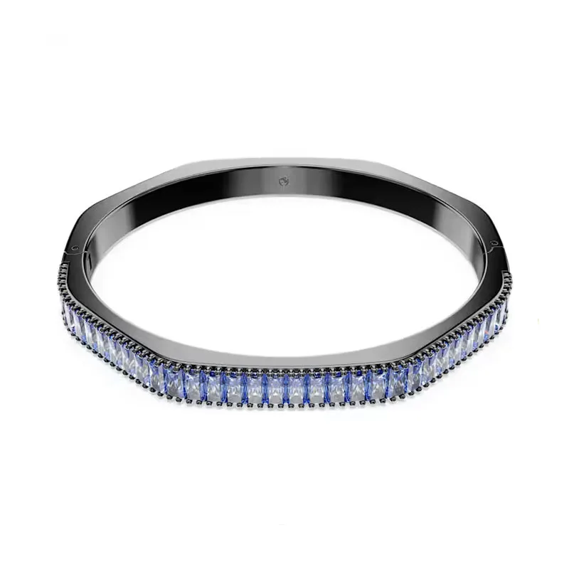 Women's 2026 Anniversary Blue Feather Geometric Crystal Set