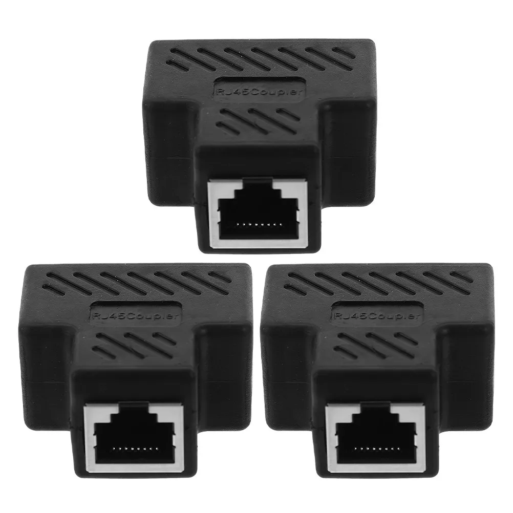 3Pcs Network Cable Splitter Ethernet Adapter Rj45 1 Male to Dual Female Splitter High Speed for Office Home