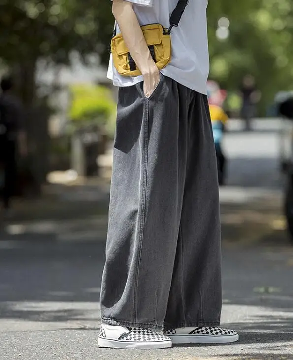 Loose Street Straight Cargo Pants Jeans Men Fashion Wide Leg Overalls Retro Trend Brand Pants Youth Denim Baggy Jeans 7 Styles