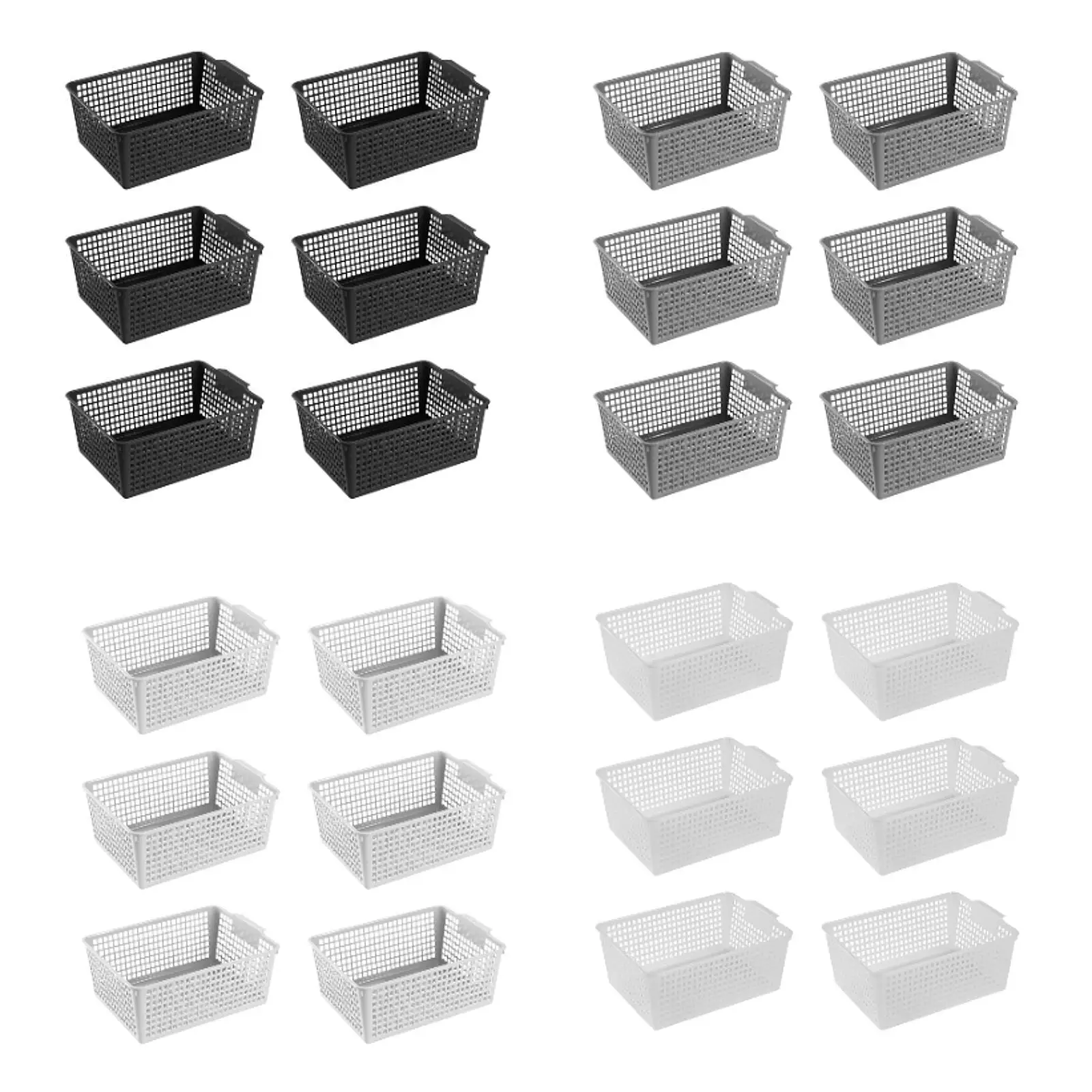 6Pcs Storage Baskets Storage Box,Compact Appearance Hollow Design Container Organizer for Organizing Snacks Clothes Cosmetics